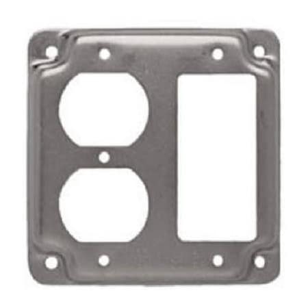Raco Electrical Box Cover, Square, Steel, Duplex Receptacle and GFCI Cover 915C